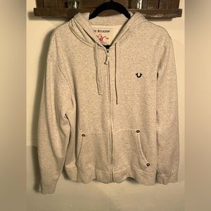 True religion XXL zip up hoody grey and navy blue